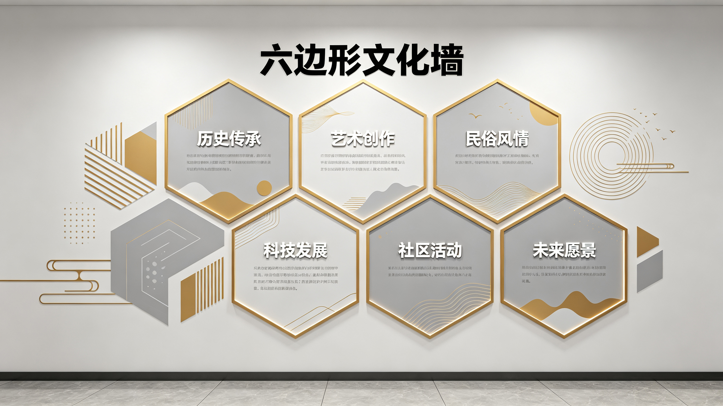 西昌企业文化墙 | 六边形信息美学